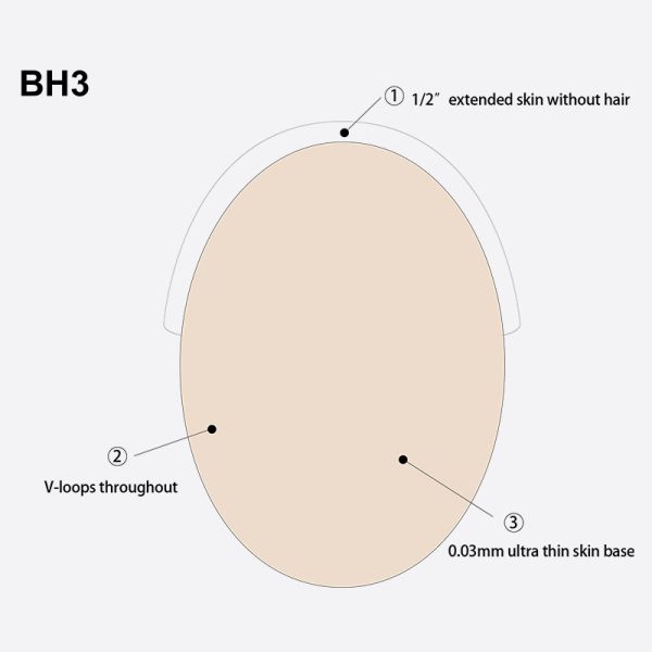 BH3 0.03mm Ultra Thin Skin Hair Systems for Men Human Hair Toupee Suppliers (3)