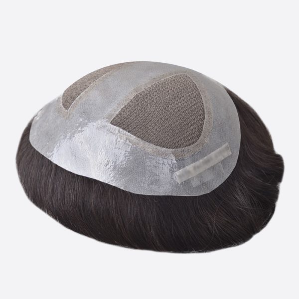 BLW059520 Men's Poly Lace Hair System Is Skin Base Toupee From Bono Hair
