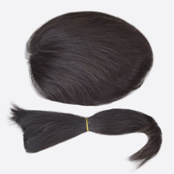 BLW059520 Men's Poly Lace Hair System Is Skin Base Toupee From Bono Hair