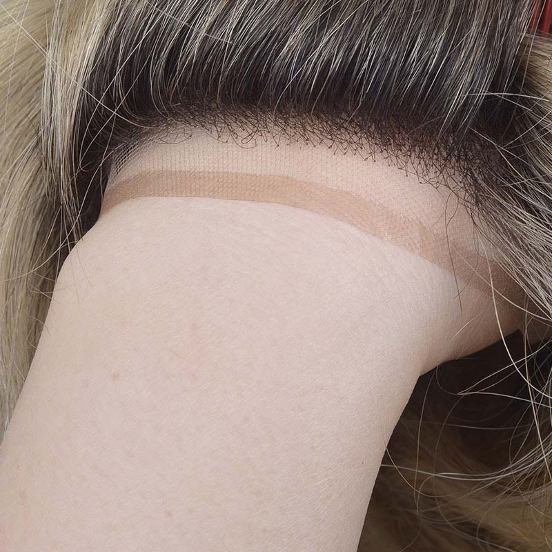 Dark Roots Blonde Hair System Is Bioskin Hair System From Bono Hair