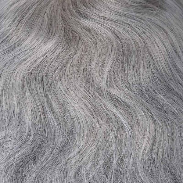 BLN17381 Men's Grey Hair System Is Mixed Gray Hair Pieces From Bono Hair