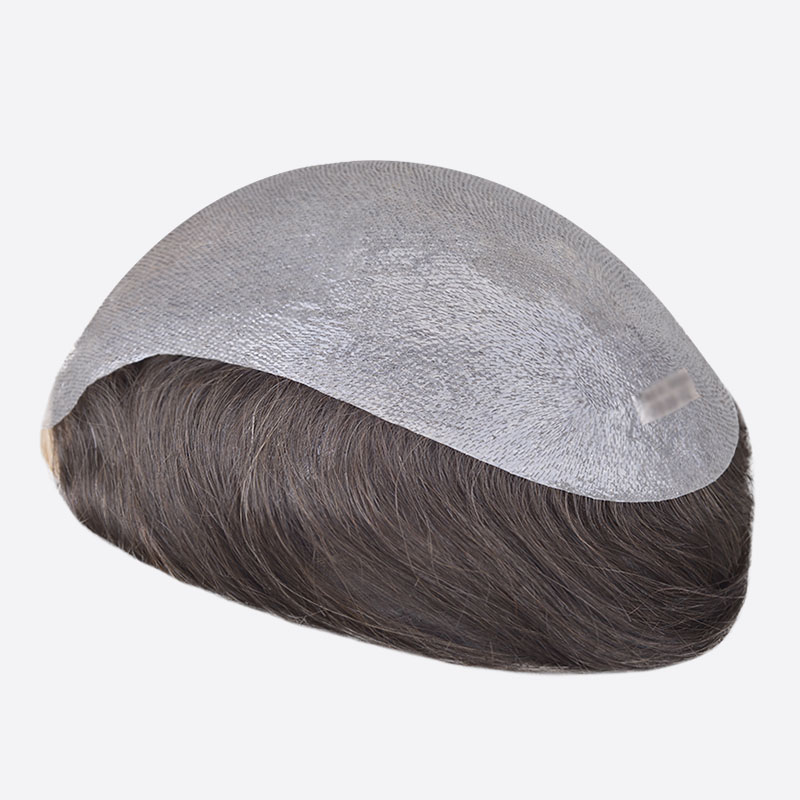 Blonde Streak In Front of Hair Wig For Men Is Custom Hair Replacement Toupee From Bono Hair