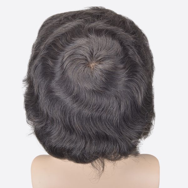 BLN216810 French Lace Men's Hair Pieces Are Zigzag Poly Skin Hair System From Bono Hair