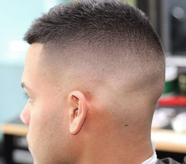 21.High fade on short hair for balding men on top