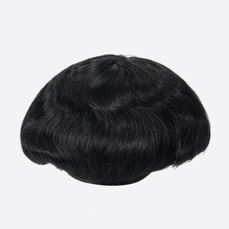 4BHFE Full Swiss Lace Hair System Is Men's Bleached Knots Toupee From Bono Hair
