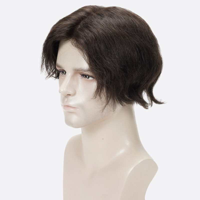 9BH3 plus 0.03mm Ultra-Thin Skin Toupee Is Single Split Knots Hair Pieces From Bono Hair