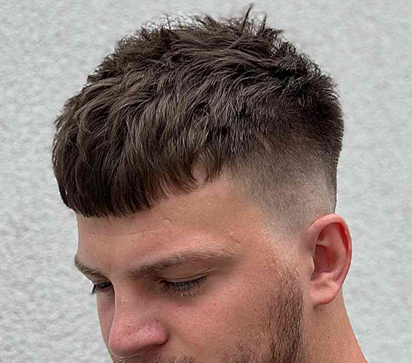 French Crop with Bald Fade-2025 Best Toupee Haircuts & Hair Styles For Men Wig