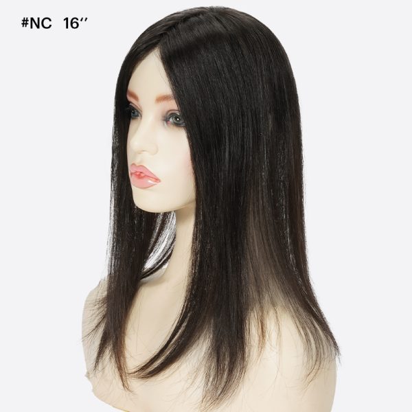 9Maddy Women's Hair Replacement System Is Human Hair Topper Hand-Tied From Bono Hair