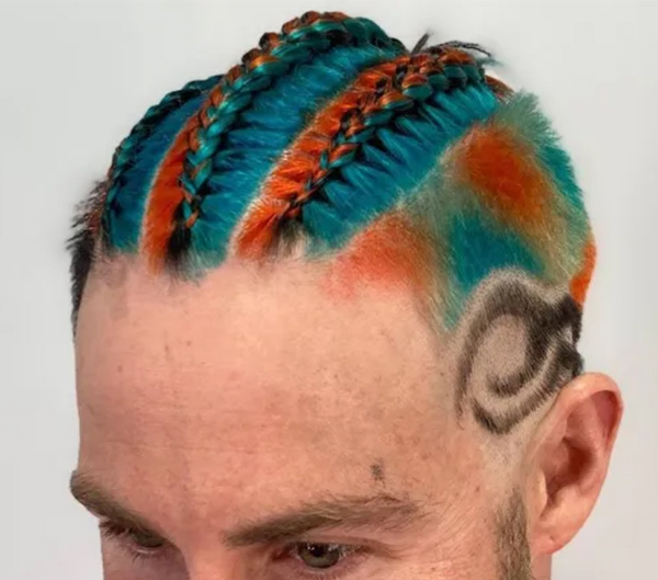 Bold Braids with Teal Tips