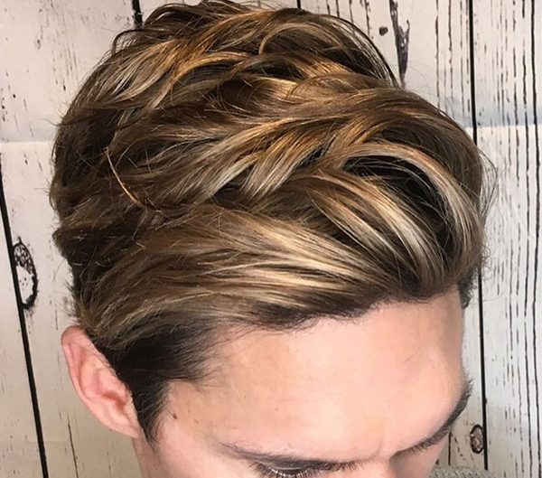 Messy Hair with Golden Brown Highlights