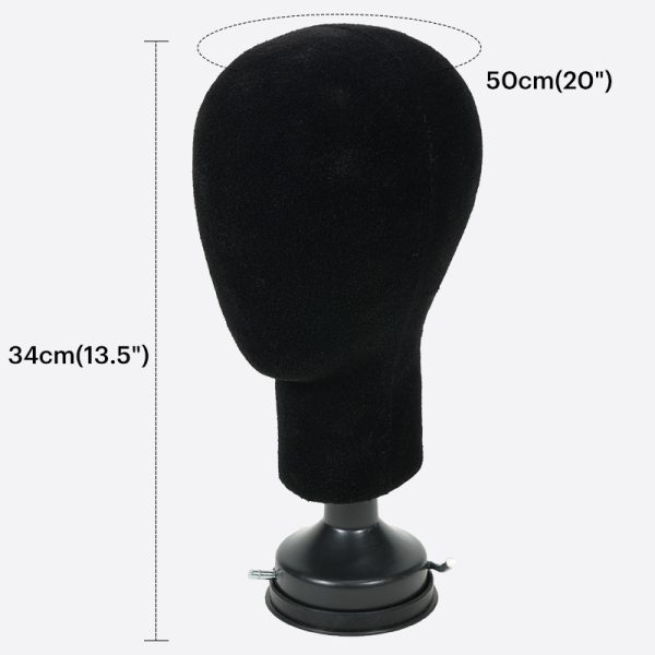 2Black Velvet Head Mannequin Is Foam Head Mannequin From Bono Hair