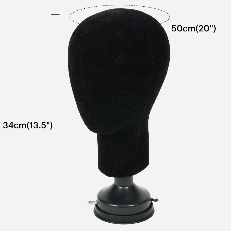 2Black Velvet Head Mannequin Is Foam Head Mannequin From Bono Hair